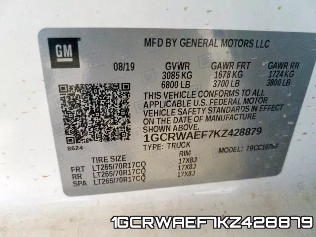 1GCRWAEF7KZ428879 фото 2