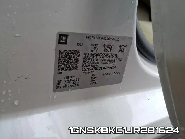 1GNSKBKC1JR281624 фото 2