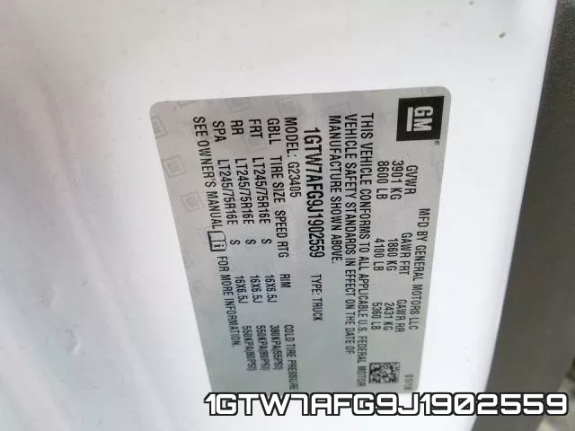1GTW7AFG9J1902559 фото 2