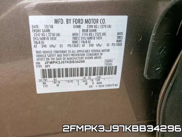 2FMPK3J97KBB34296 фото 2
