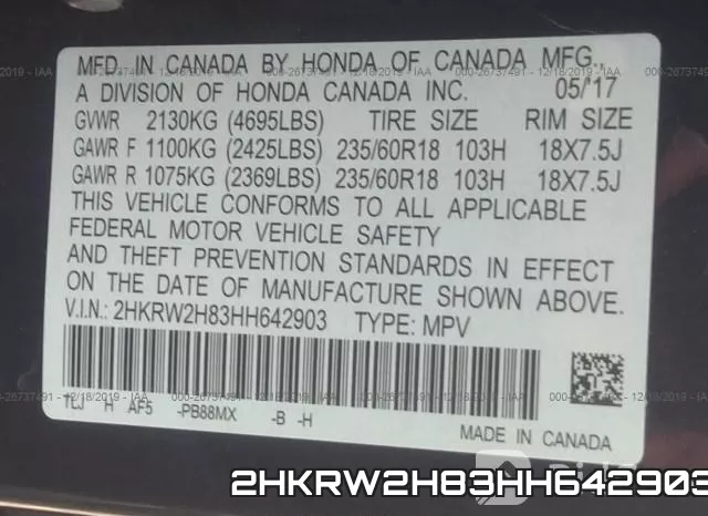 2HKRW2H83HH642903 фото 8