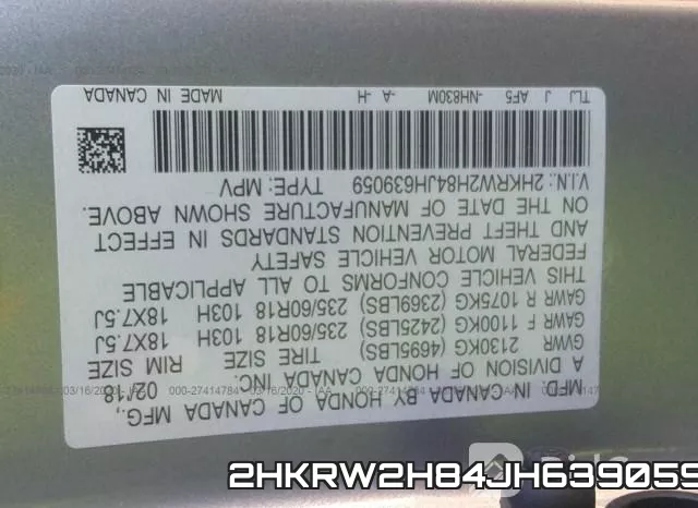 2HKRW2H84JH639059 фото 8