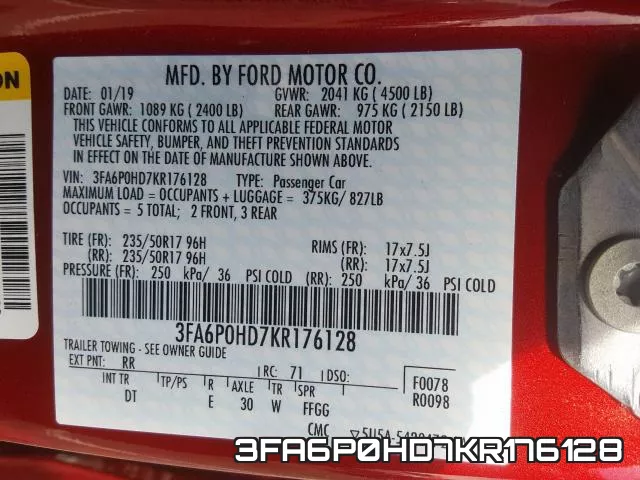 3FA6P0HD7KR176128 фото 2
