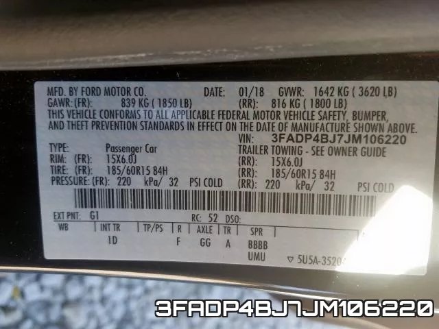 3FADP4BJ7JM106220 фото 2
