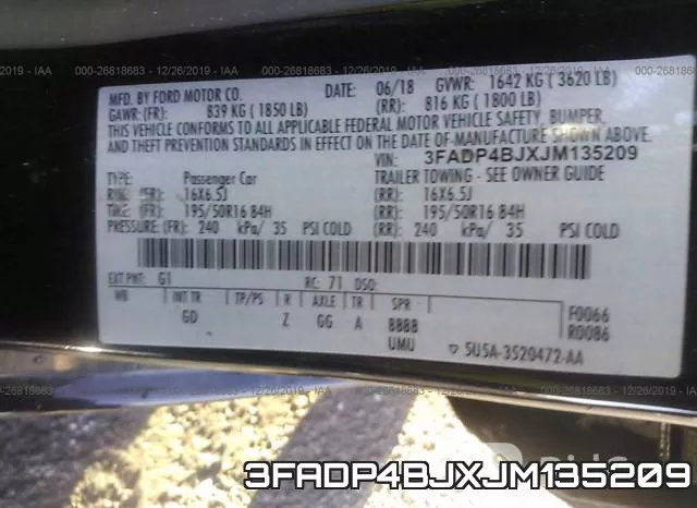 3FADP4BJXJM135209 фото 5
