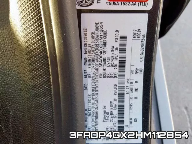 3FADP4GX2HM112854 фото 2