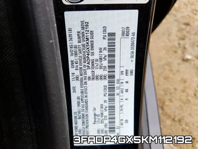 3FADP4GX5KM112192 фото 2