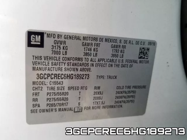 3GCPCREC6HG189273 фото 2