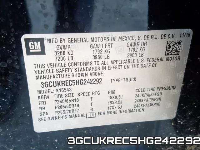 3GCUKREC5HG242292 фото 2
