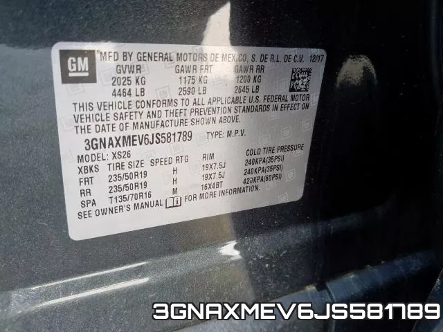 3GNAXMEV6JS581789 фото 2