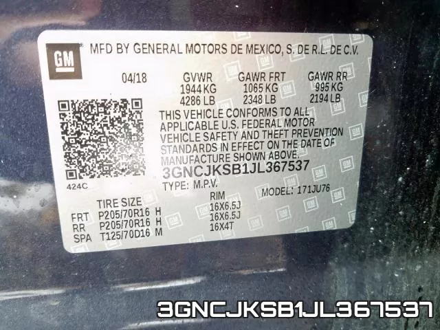 3GNCJKSB1JL367537 фото 2