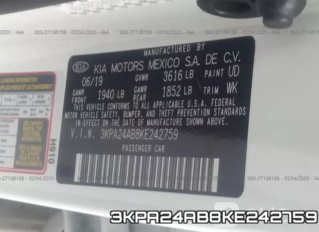 3KPA24AB8KE242759 фото 7