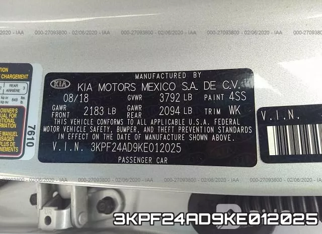 3KPF24AD9KE012025 фото 6