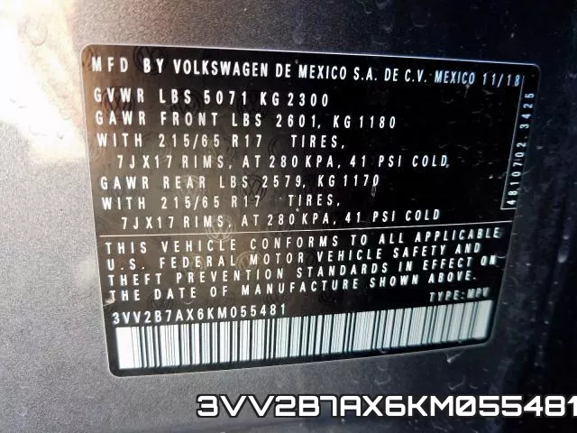 3VV2B7AX6KM055481 фото 2