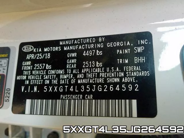 5XXGT4L35JG264592 фото 2