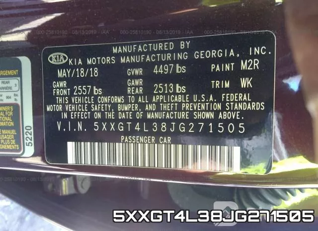 5XXGT4L38JG271505 фото 7