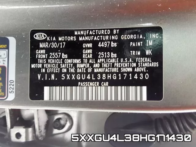 5XXGU4L38HG171430 фото 2