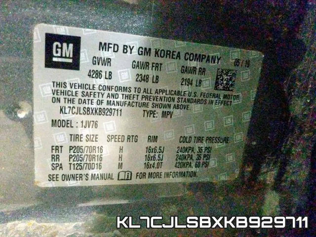 KL7CJLSBXKB929711 фото 2