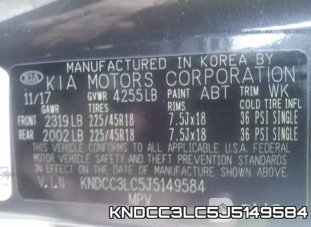 KNDCC3LC5J5149584 фото 10