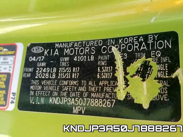 KNDJP3A50J7888267 фото 2