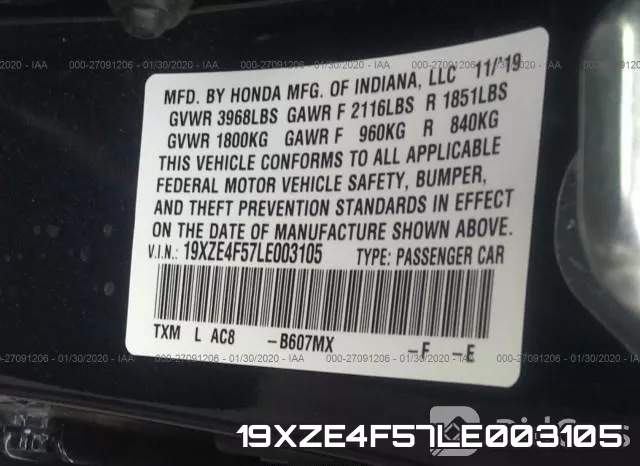 19XZE4F57LE003105 фото 10