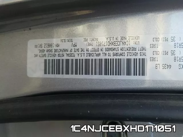1C4NJCEBXHD171051 фото 2