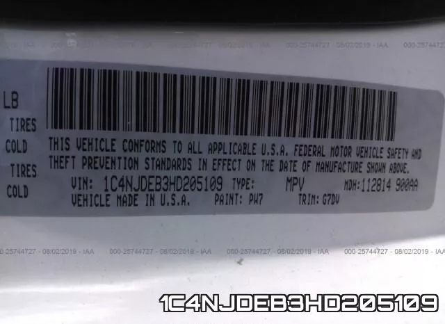 1C4NJDEB3HD205109 фото 7