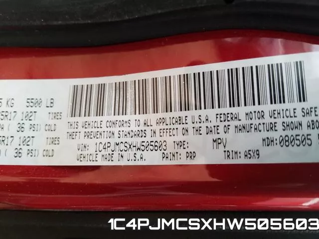 1C4PJMCSXHW505603 фото 2