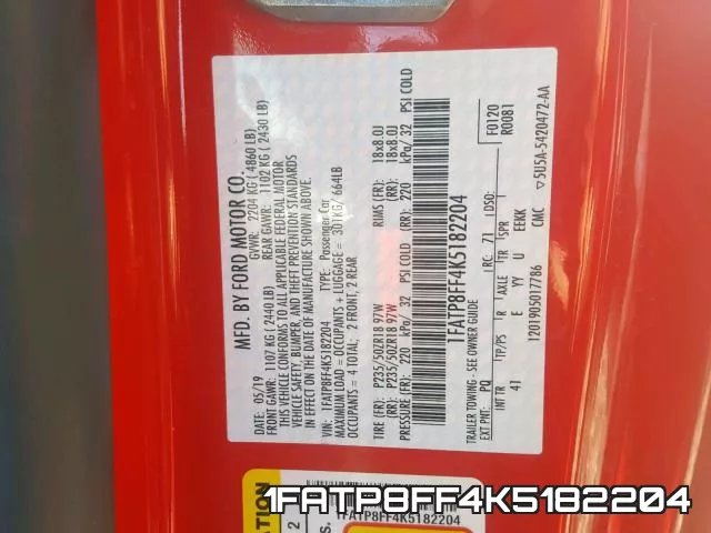 1FATP8FF4K5182204 фото 2