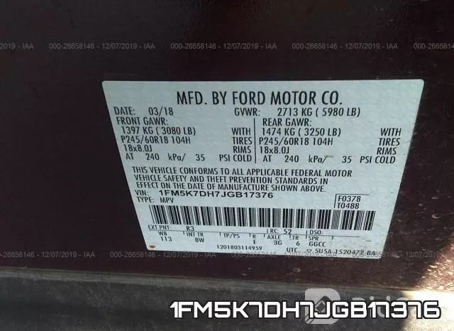1FM5K7DH7JGB17376 фото 10