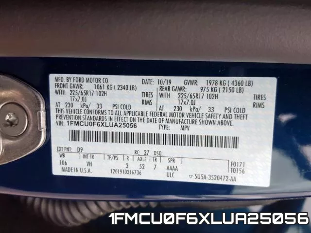 1FMCU0F6XLUA25056 фото 2