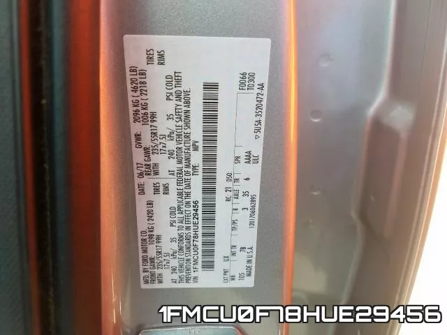 1FMCU0F78HUE29456 фото 2