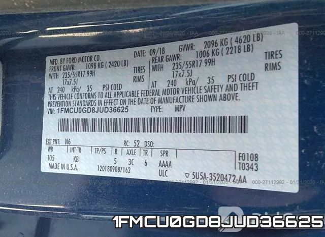 1FMCU0GD8JUD36625 фото 10