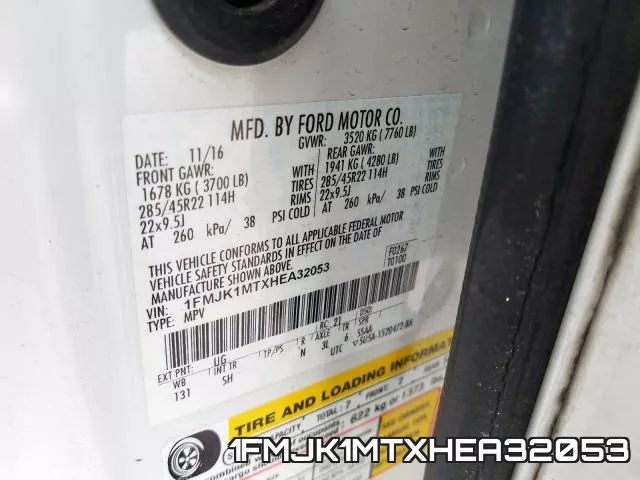 1FMJK1MTXHEA32053 фото 2