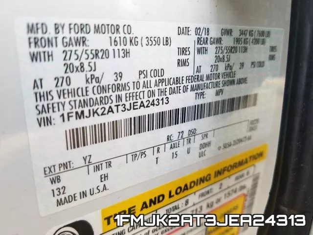 1FMJK2AT3JEA24313 фото 2