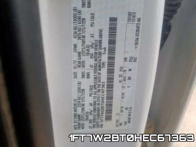1FT7W2BT0HEC67363 фото 2