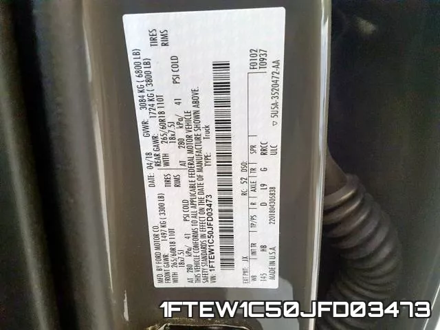 1FTEW1C50JFD03473 фото 2