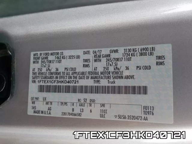 1FTEX1CF3HKD40721 фото 2