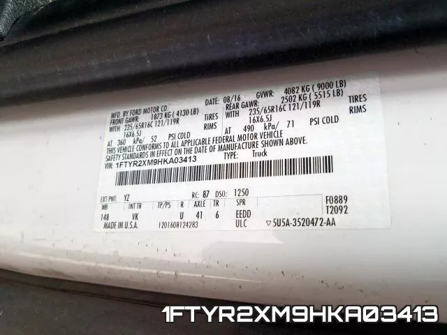 1FTYR2XM9HKA03413 фото 2