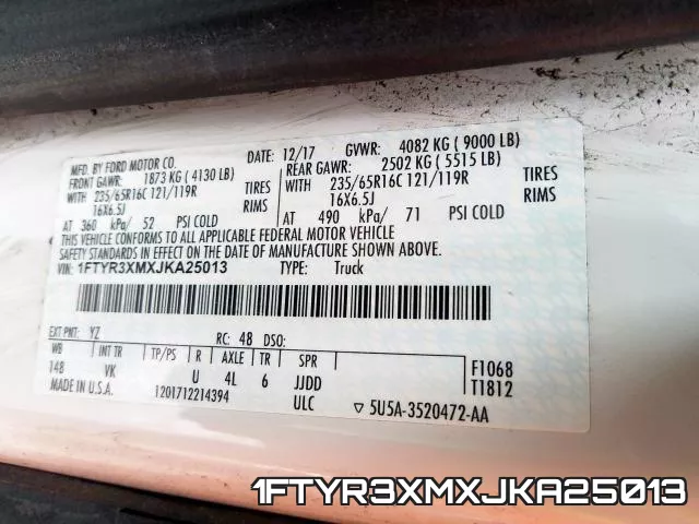 1FTYR3XMXJKA25013 фото 2