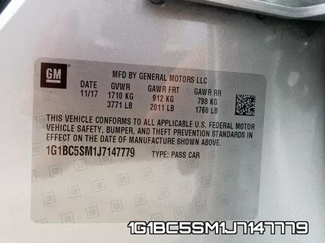 1G1BC5SM1J7147779 фото 2