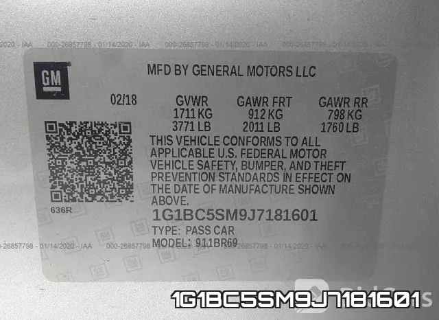1G1BC5SM9J7181601 фото 6