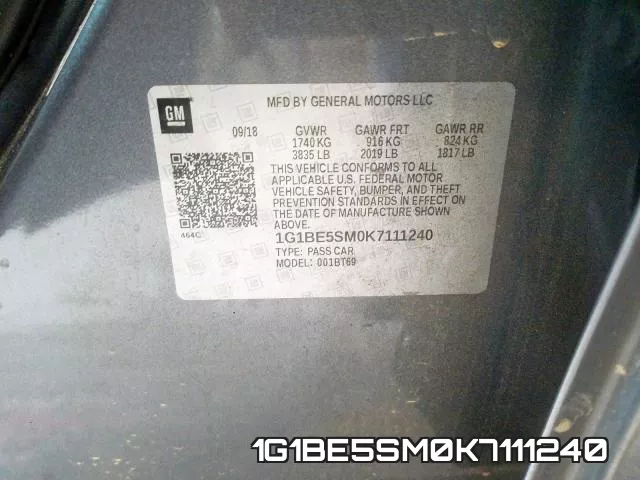 1G1BE5SM0K7111240 фото 2