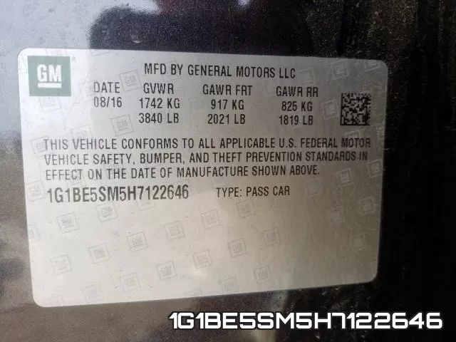 1G1BE5SM5H7122646 фото 2