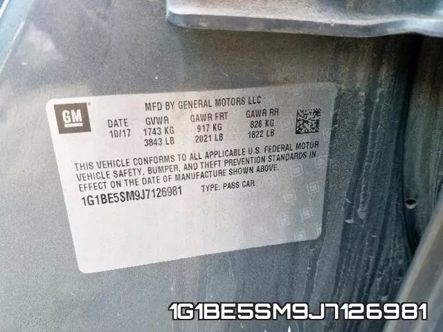 1G1BE5SM9J7126981 фото 2