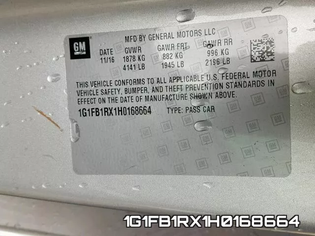 1G1FB1RX1H0168664 фото 2