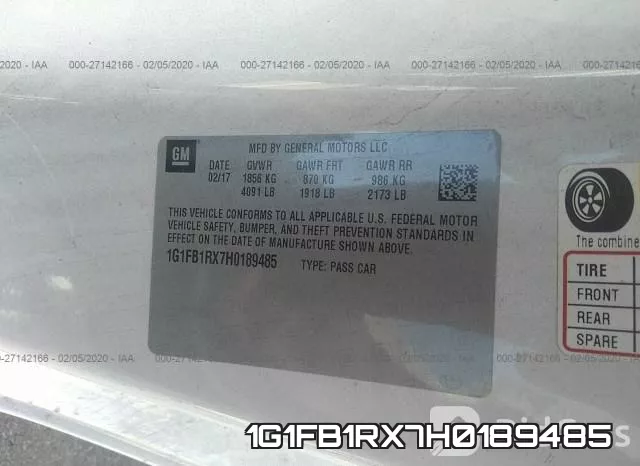 1G1FB1RX7H0189485 фото 10