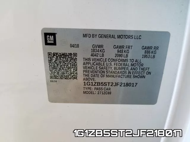 1G1ZB5ST2JF218017 фото 2