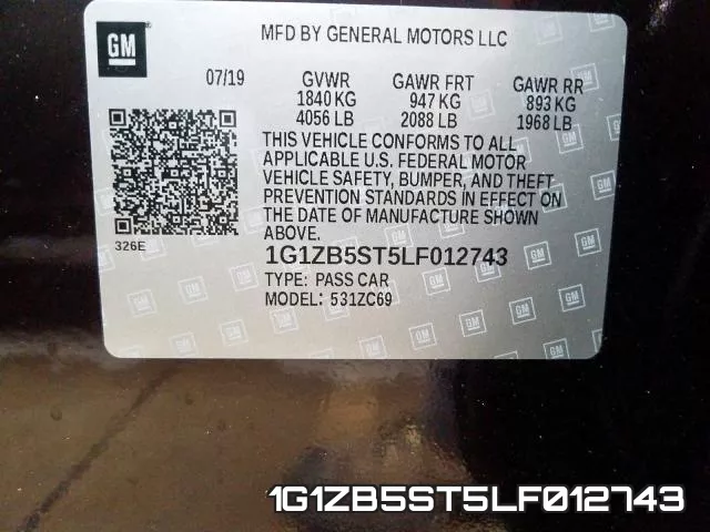 1G1ZB5ST5LF012743 фото 2