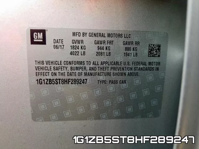 1G1ZB5ST8HF289247 фото 2